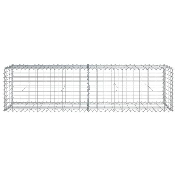 vidaXL Cesto gabi&atilde;o com cobertura 200x50x50 cm ferro galvanizado