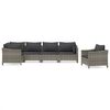 vidaXL 6 pcs conjunto lounge de jardim c/ almofad&otilde;es vime PE cinzento