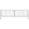 vidaXL Port&atilde;o de jardim em a&ccedil;o galvanizado 400 x 75 cm cor prata