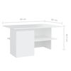 vidaXL Mesa de centro 90x60x46,5 cm contraplacado branco