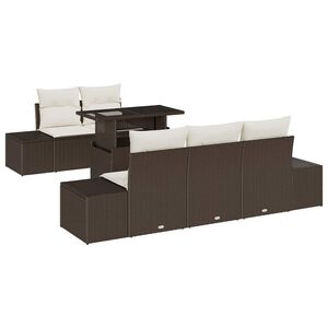 vidaXL Conjunto de Sof&aacute; de Jardim com almofada 6 pcs Marrom e Creme