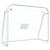 vidaXL Baliza de futebol com rede 125x96x60 cm a&ccedil;o/poli&eacute;ster branco
