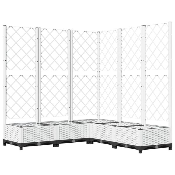 vidaXL Vaso/floreira jardim c/ treliça 120x120x121,5 cm PP branco