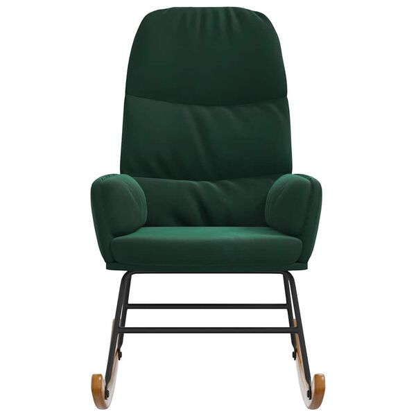 vidaXL Cadeira de baloi&ccedil;o veludo verde-escuro