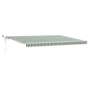 vidaXL Toldo retr&aacute;til Verde e Branco 450 &times; 300 cm Poli&eacute;ster