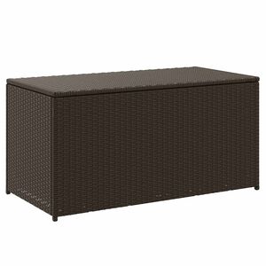 vidaXL Caixa de arruma&ccedil;&atilde;o para jardim 100x50x50 cm vime PE castanho
