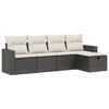 vidaXL 5 pcs conjunto sof&aacute;s de jardim com almofad&otilde;es vime PE preto