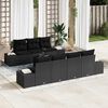 vidaXL Conjunto de Sof&aacute; de Jardim com almofada 8 pcs Preto vime PE