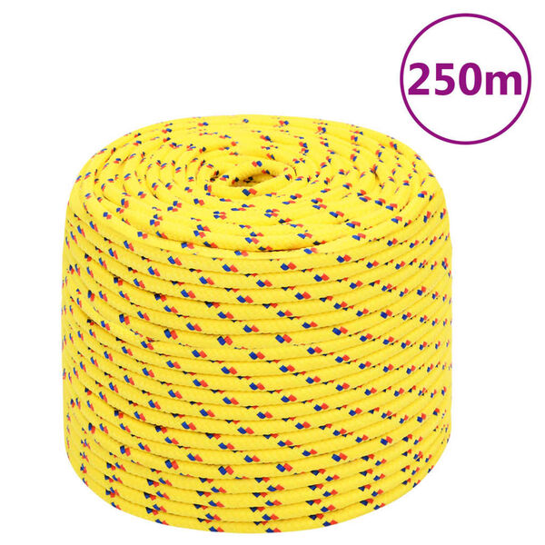 vidaXL Corda de barco 6 mm 250 m polipropileno amarelo