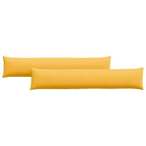 vidaXL Travesseiros de Sof&aacute; 2 pcs Amarelo Claro 200 x 40 cm