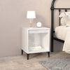vidaXL Mesa de cabeceira 40x35x50 cm branco brilhante