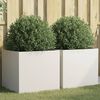 vidaXL Vasos/floreiras 2 pcs 49x47x46 cm a&ccedil;o branco