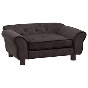 vidaXL Sof&aacute; para c&atilde;es 72x45x30 cm pel&uacute;cia castanho