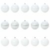vidaXL Conjunto de Bolas de Natal XL 15 unid. Branco &Oslash; 10 cm Pl&aacute;stico