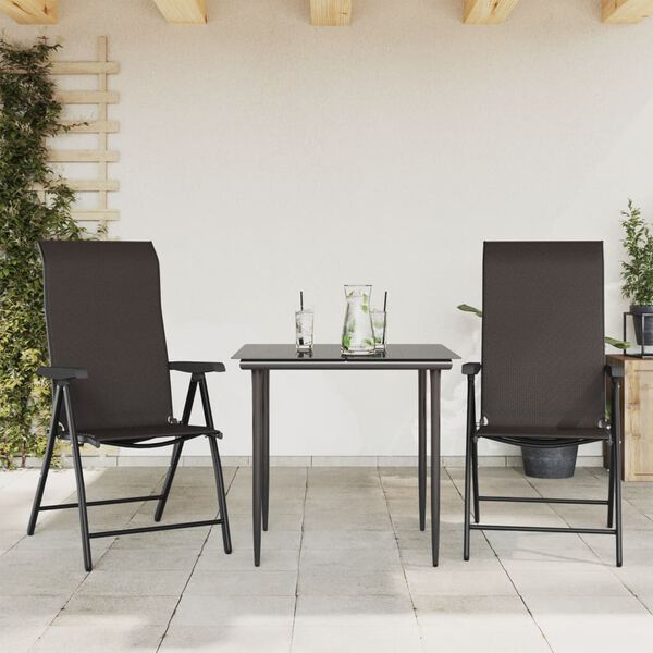 vidaXL Cadeiras de jardim dobráveis 2 pcs vime PE cor preto café