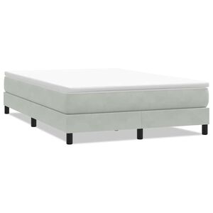 vidaXL Box Cama de Molas sem Colch&atilde;o Cinzento Claro 160x210 cm Veludo