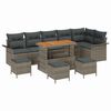 vidaXL Conjunto de Sof&aacute; de Jardim 10 unid. Cinzeto vime PE