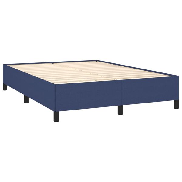 vidaXL Cama com molas/colch&atilde;o 140x200 cm tecido azul