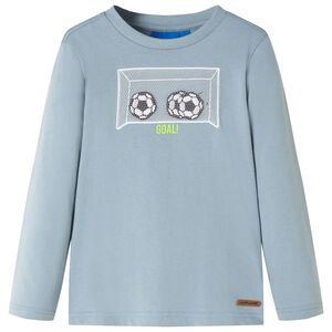 T-shirt de manga comprida para crian&ccedil;a azul-claro 92