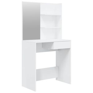 vidaXL Toucador com espelho 74,5x40x141 cm branco brilhante