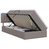 vidaXL Cama de Armazenamento LED com Colch&atilde;o Cinzento-acastanhado