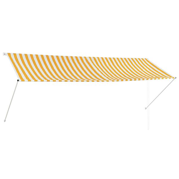 vidaXL Toldo retr&aacute;til 350x150 cm amarelo e branco