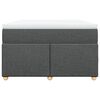 vidaXL Cama com molas/colch&atilde;o 120x200 cm tecido cinzento-escuro