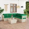 vidaXL 6 pcs conjunto lounge de paletes + almofad&otilde;es madeira de abeto