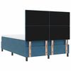 vidaXL Cama Box com colch&atilde;o Azul Escuro 160 x 200 cm tecido