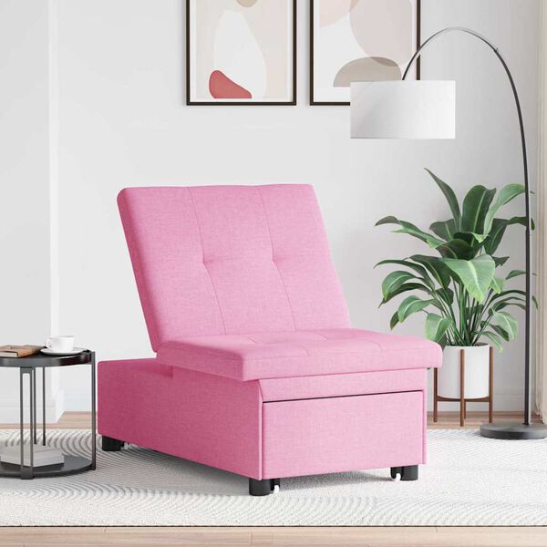 vidaXL Sof&aacute;-cama retr&aacute;til Rosa 194 x 50 x 82 cm tecido