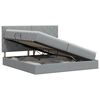 vidaXL Cama com arruma&ccedil;&atilde;o e colch&atilde;o Cinzento-claro 200 x 200 cm tecido