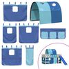 vidaXL Cortinas para cama elevada com t&uacute;nel poli&eacute;ster azul