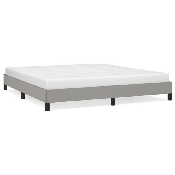 vidaXL Estrutura de cama sem colch&atilde;o 180x200 cm tecido cinzento-claro