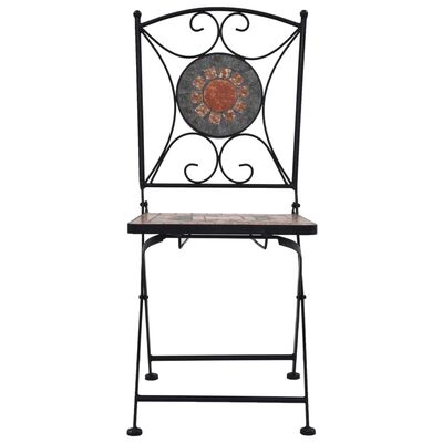 vidaXL Cadeiras bistrô em mosaico 2 pcs laranja/cinzento