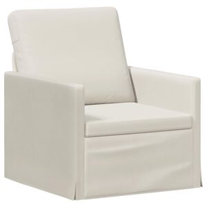 vidaXL Sof&aacute; de solteiro Creme 70 x 81 x 82 cm Veludo (V)