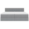 vidaXL Cama com Armazenamento com colch&atilde;o Cinzento-claro 200 x 200 cm