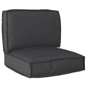 vidaXL Conjunto de Almofadas para Palete 2 pcs Preto Tecido Oxford