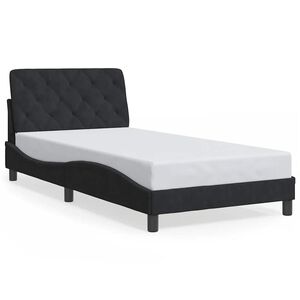 vidaXL Estrutura de cama sem colch&atilde;o 100x200 cm veludo preto