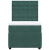 vidaXL Cama com molas/colch&atilde;o 100x200 cm veludo verde-escuro