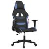 vidaXL Cadeira de gaming tecido preto e azul