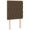 vidaXL Cabeceira Castanho Escuro 80x7x118/128 cm Tecido