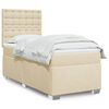 vidaXL Cama com molas/colch&atilde;o 90x190 cm tecido cor creme