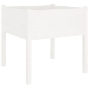 vidaXL Vaso de jardim 70x70x70 cm madeira de pinho maci&ccedil;a branco