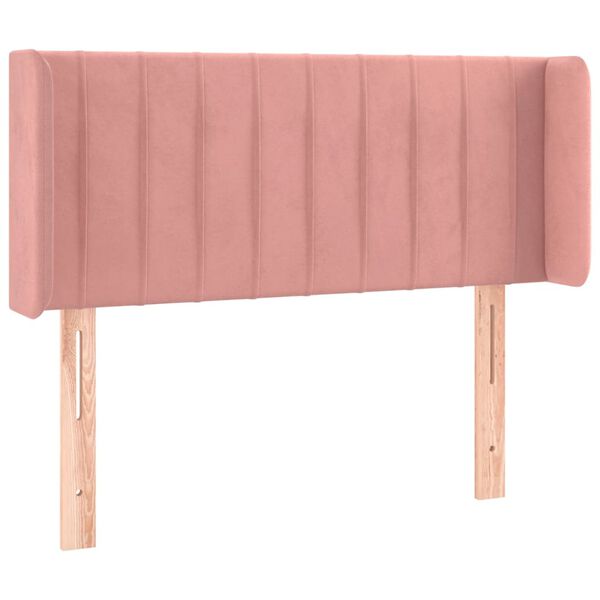 vidaXL Cabeceira de cama c/ abas veludo 83x16x78/88 cm rosa
