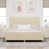 vidaXL Estrutura da Cama com cabeceira Creme 180 x 200 cm tecido