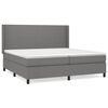 vidaXL Cama com molas/colch&atilde;o 200x200 cm tecido cinzento-escuro