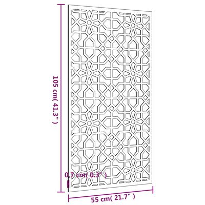 vidaXL Decoração p/ muro de jardim 105x55 cm aço corten design árabe