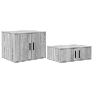 vidaXL Arm&aacute;rio de arruma&ccedil;&atilde;o 2 pcs Cinza Sonoma 127 x 41 x 40 cm