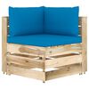 vidaXL 5 pcs conj. lounge jardim c/ almofad&otilde;es madeira impreg. verde