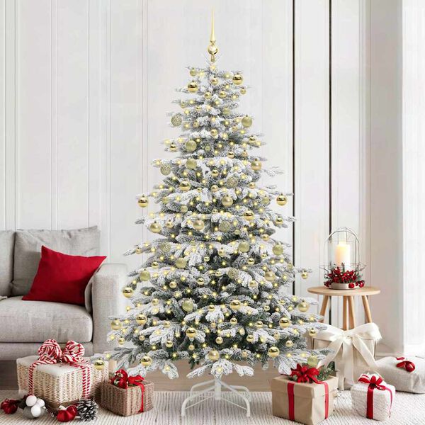 vidaXL &Aacute;rvore de Natal Articulada Artificial Branco 210 cm PE e PVC